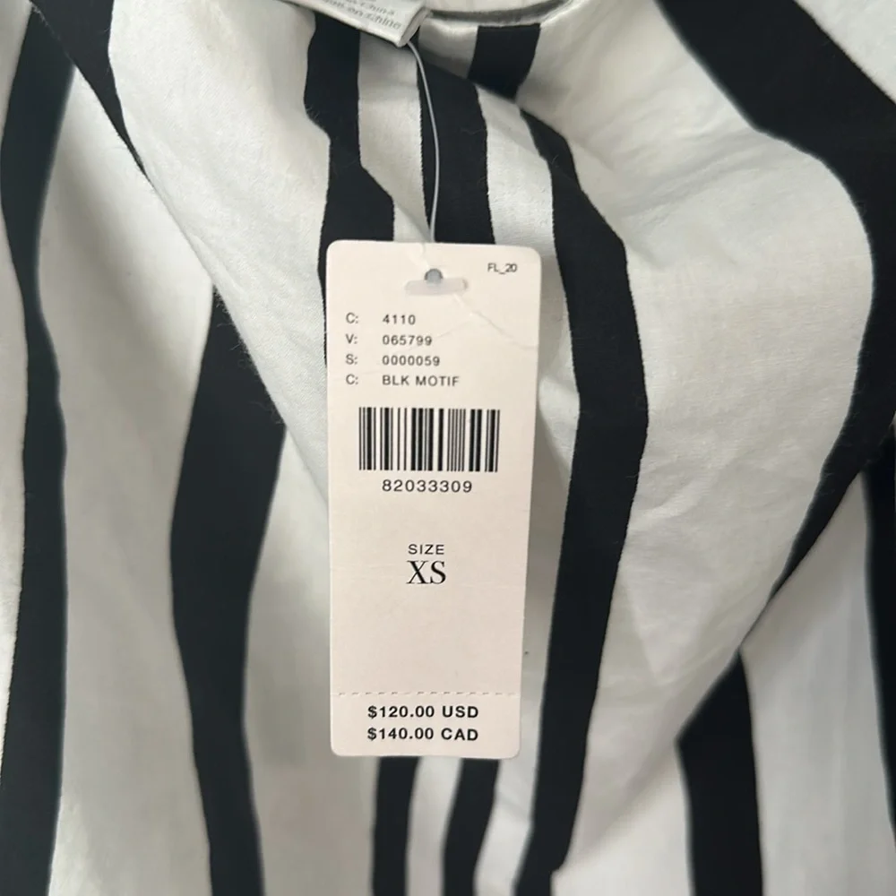 NEW! Mare Mare X Anthropologie Off The Shoulder Blouse Black & White Size Xs